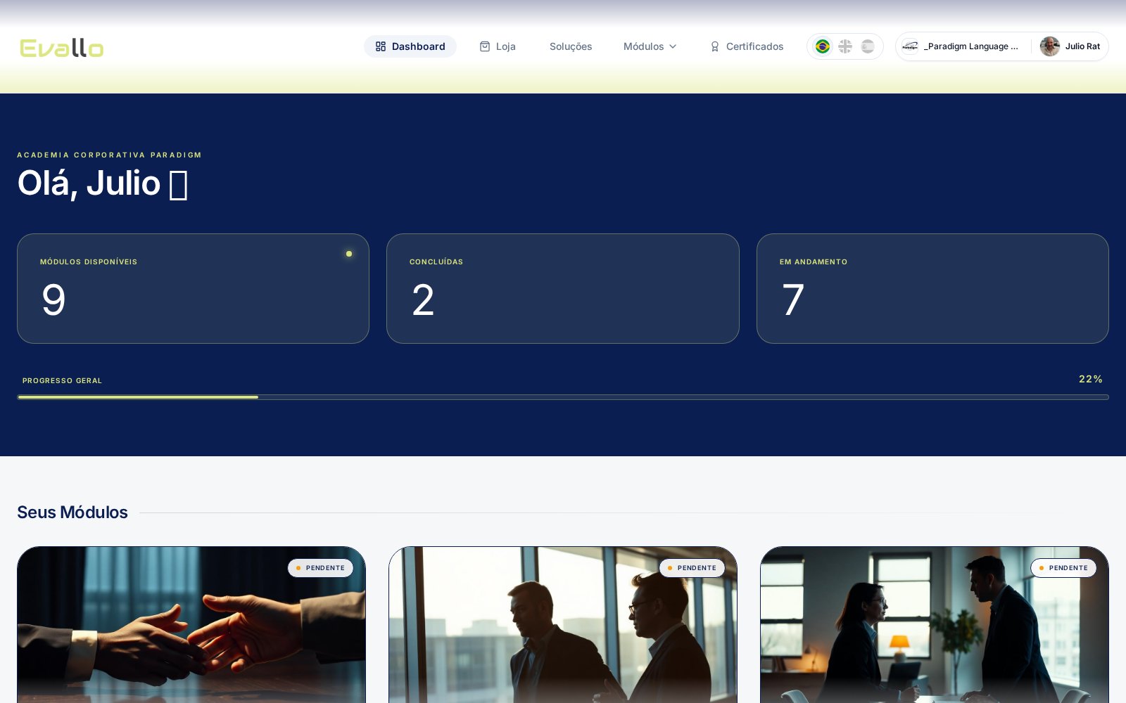 Tela: Dashboard